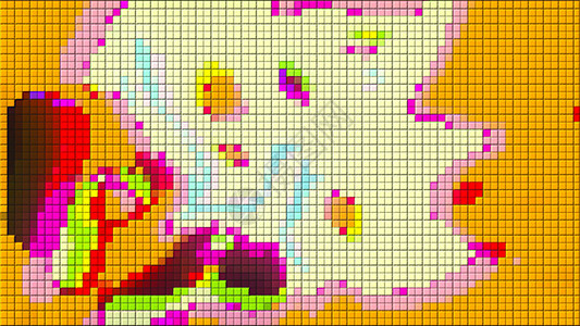 带有小彩色方块的马赛克流动形式计算机生成的抽象背景3D 渲染电脑色调镶嵌差别正方形派对水彩阴影背景图片