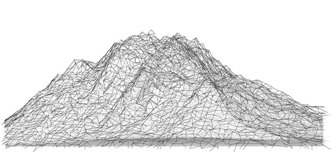 辅助图案山线框多边形景观  3d 它制作图案网格推介会地形插图技术节点电脑数据框架顶峰背景