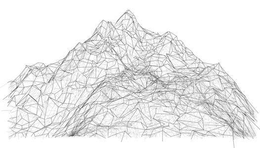 辅助图案山线框多边形景观  3d 它制作图案创造力技术地形互联网网格框架建造爬坡数据网络背景