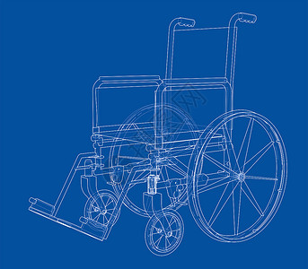 纯透明图素材轮椅素描病人援助数字化运输草图医院生物绘画帮助诊所背景