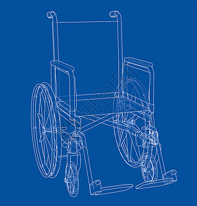 轮椅素描生物医学椅子援助帮助车轮病人草图座位3d高清图片