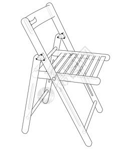 图轮廓折叠椅素描商业蓝图椅子技术扶手椅绘画座位3d家具艺术背景