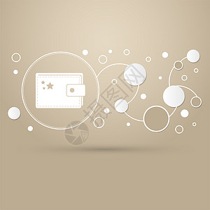 银行卡线性图标棕色背景的商品图标 优雅风格和现代设计图画背景