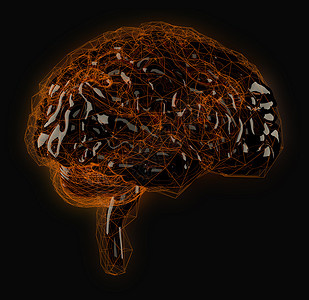 发光框架外壳中的数字大脑闪光思考艺术燃烧心理学技术3d头脑器官数据库背景图片