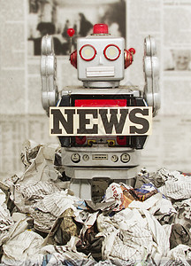 机器人宣传海报假新的数据机器人骗局诚实宣传垃圾商业互联网新闻技术背景