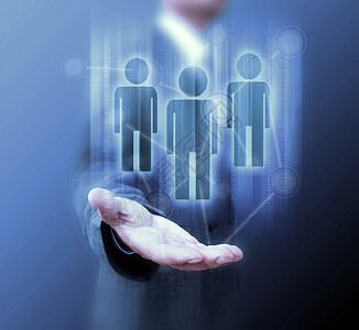 图下手指素材拥有社交网络图标的商务人士人群世界合伙资源职业电脑技术合作社区全球背景