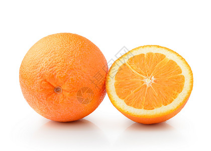 橘子片白底孤立的橙色水果热带白色工作室圆形橘子黄色食物饮食果汁背景