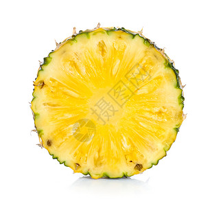 水果字体白色背景上孤立的菠萝字体视图甜点热带绿色凤梨饮食水果黄色食物背景