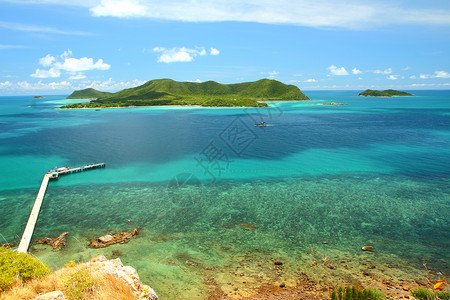 肖马乔皮尔萨马桑岛Chonburi的蓝色海景背景