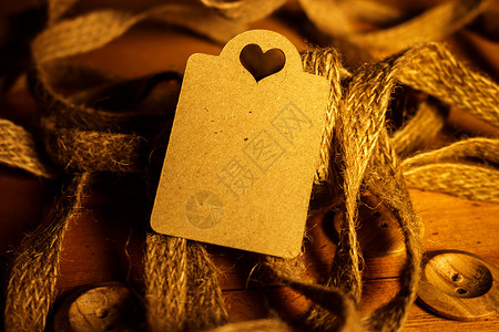 结婚周年标签情人爱心纸牌标签缠绕价格按钮问候语订婚棕褐色牛皮纸庆典卡片橙子背景