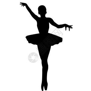 跳舞女孩剪影芭蕾舞演员的剪影背景