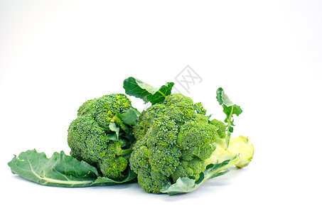 绿色花椰菜白底为健康食物的绿色新鲜菜花椰菜蔬菜沙拉小吃白色营养烹饪饮食农业植物学背景