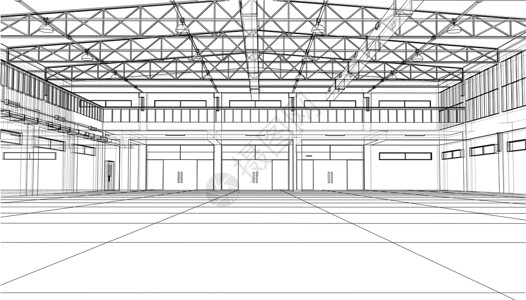 简单建筑草图室内草图  3d 它制作图案建筑学窗户建筑师艺术房间房子大厅技术仓库素描背景