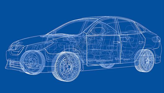 概念车  3d 它制作图案框架草稿轿车运输货物跑车汽车技术车辆家用车背景图片