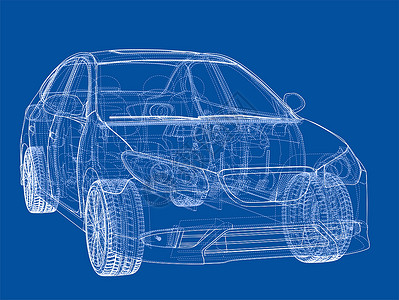 概念车  3d 它制作图案运输驾驶汽车数字化绘画车辆草稿家用车草图车轮背景图片