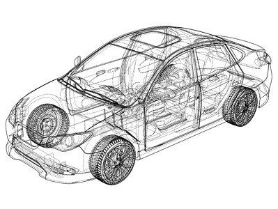 概念车  3d 它制作图案货物数字化草稿驾驶车辆汽车家用车框架技术绘画背景图片