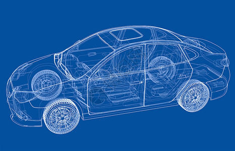 概念车  3d 它制作图案轿车运输草图家用车货物跑车框架技术车轮汽车背景图片