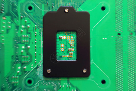 电子界面绿色背景电子电路板 有选择性地突出重点艺术电气技术痕迹实习生库存芯片路由工程数据背景