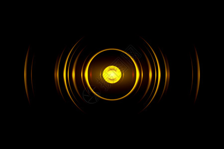 音波背景音波振动背景黄环抽象黄色环形背景