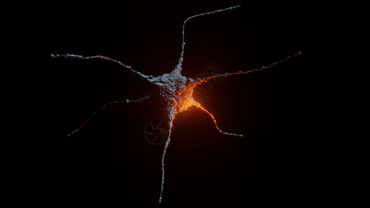 神经元抽象黑暗背景与红色耀斑科学细胞活力脉冲生物荷尔蒙情感树突网络生物学背景图片