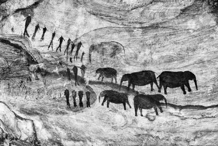 马杰斯Cederberg山Stadsaal洞穴的San岩石艺术旅行阴影野生动物哺乳动物石头历史性荒野动物地质学绘画背景