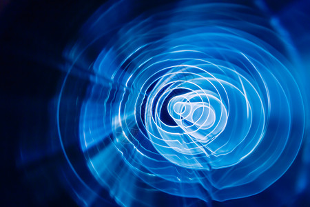 圆圈蓝色雷达中的声波活力力量海浪收音机波纹烟花体积蓝色播送运动背景