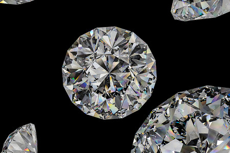 黑色钻石钻石宝石 3D玻璃插图奢华材料折射渲染财富婚礼宝藏火花背景