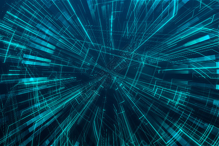 发散线条3d 渲染蓝色发散技术线线条国际背景界面数据芯片插图纹理网格几何学背景