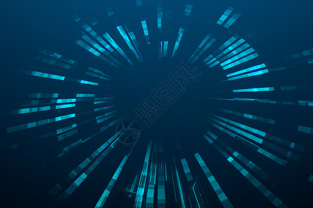 3d 渲染蓝色发散技术线网格3d芯片背景活力辉光科学数据线条多边形背景图片