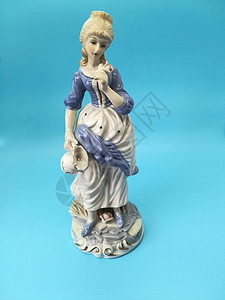 小瓷人素材人的陶瓷数字文化制品戏服卧室金发女郎雕像裙子奢华娃娃女孩背景