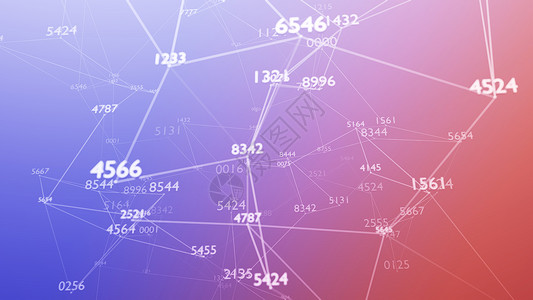 多边形数字抽象词云 信息概念科学技术代码数据网络节点3d多边形插图数字背景