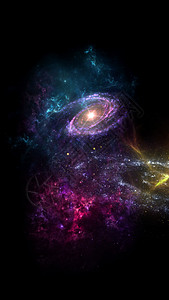 超新星抽象空间行星和星系科幻壁纸 深空之美 宇宙中的数十亿星系 宇宙艺术背景上帝火星辉光轨道蓝色橙子星云月亮星星教育背景