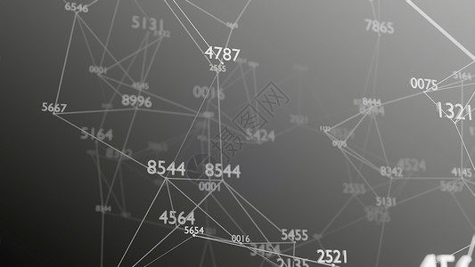 抽象词云 信息概念技术代码数据网络3d节点数字粒子多边形插图背景图片