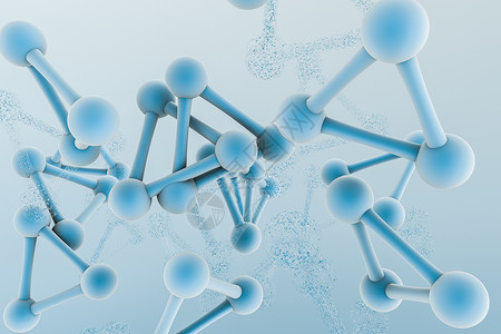 纳米分子具有粒子效应的 3化学公式渲染3d插图医疗遗传原子基因生物白色化学品背景