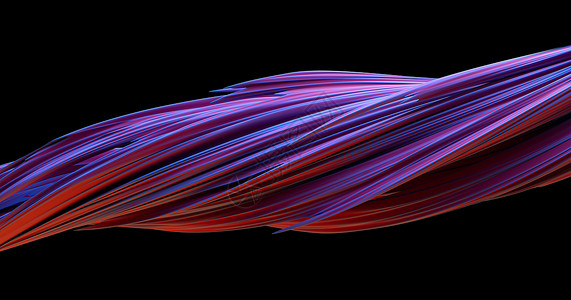 紫色羽毛刷笔触摘要扭曲线条 暗底背景的现代设计形状 数字技术概念 液体彩色笔划 3d 投影插图紫色墙纸几何学旋转海浪螺旋中风刷子笔触广告背景