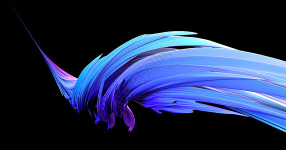 摘要扭曲线条 暗底背景的现代设计形状 数字技术概念 液体彩色笔划 3d 投影插图紫色电脑海浪艺术漩涡条纹笔触刷子螺旋运动背景图片