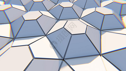 白色几何六角抽象背景  3D插画几何学蜂窝技术网络六边形创造力墙纸商业马赛克插图背景图片