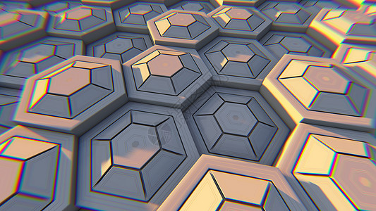 白色几何六角抽象背景  3D插画网络灰色马赛克六边形技术墙纸蜂窝创造力商业几何学背景图片