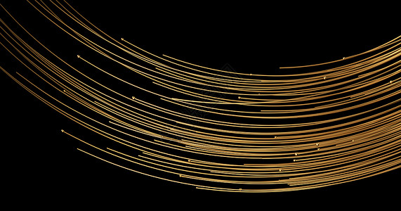 黄色几何球体抽象的金色线条和散景黑色背景上的球体 豪华黄金概念多边形 3d 渲染图火花辉光纸屑技术海浪插图魅力网格星星派对背景