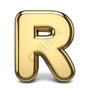 金色字母R金色字体字母 R 3d背景