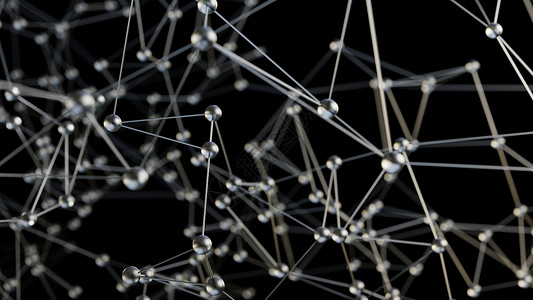 神经网格抽象技术背景未来网络线条三角形辉光商业界面节点科学网格活力原子背景