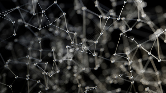 节点网抽象技术背景未来网络界面原子活力科学三角形细胞商业多边形辉光粒子背景