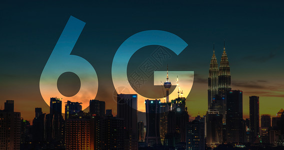 马来西亚吉隆坡背景的 6G 文本建筑上网电讯手机细胞速度商业信号技术互联网背景图片