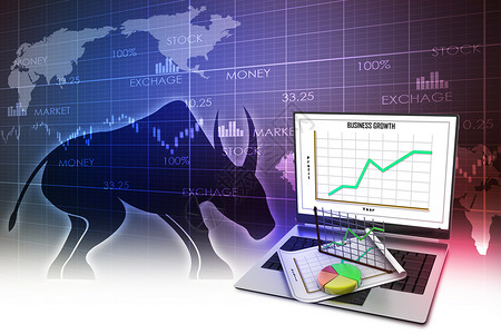 显示财务报告的笔记本电脑电子图表表格市场文档屏幕数据工作公司金融背景图片