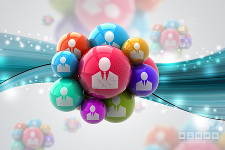 水晶气球彩色背景中的社交网络气泡金属标签蓝色气球演讲徽章金子插图紫色勋章背景
