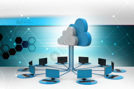 以彩色背景的计算机网络计算云型云白色媒体云计算数字数据电子邮件蓝色储物全球技术背景图片