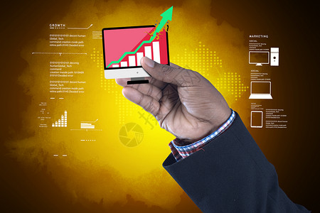 在彩色背景中显示连续图形的人图表库存广告屏幕商业公关电脑细胞手机生长背景图片