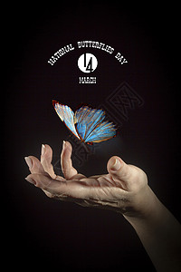 全国节能宣传周海报全国蝴蝶日背景