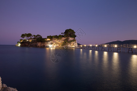 浮雕岛的美妙夜景 希腊 欧洲 扎金索斯岛索斯蒂斯港的壮丽春景 自然概念背景之美天堂星星海洋旅游悬崖支撑岩石旅行风景海滩背景