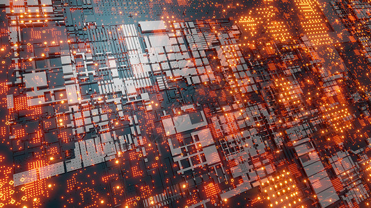 抽象的未来派设计 红色亮元素科技墙木板创新技术背景科学网络电子产品计算机芯片母板背景图片